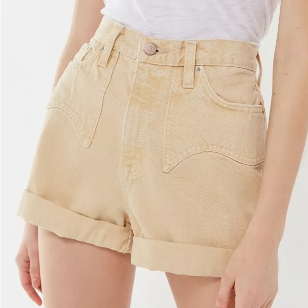 KHAKI BDG high rise mom short urban outfitters